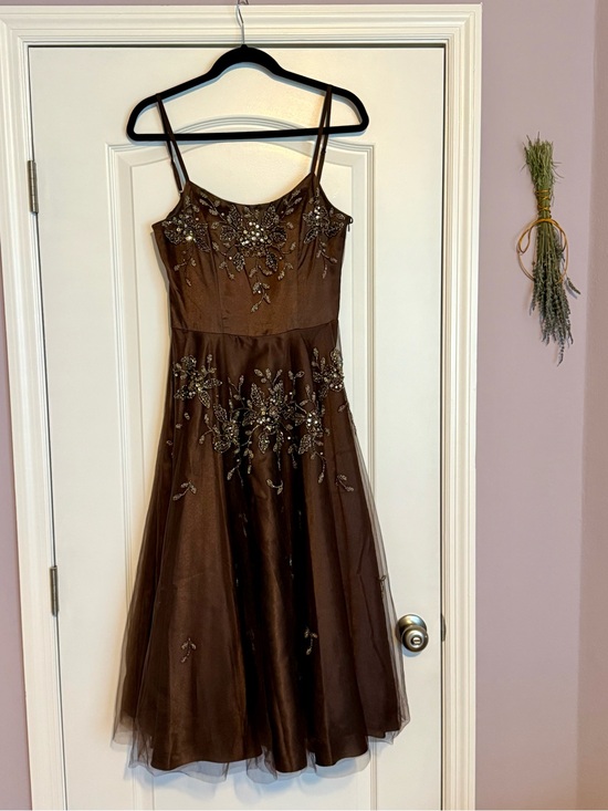 Sue Wong Dresses & Skirts - SUE WONG Nocturne MIDI Beaded and Tulle Chocolate Brown Dress Y2K vintage